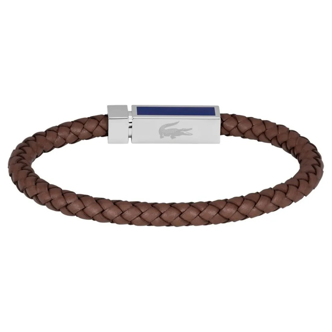Bracelet Homme Lacoste Rokel - 2040450 Acier, Cuir Marron, Bleu