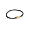 Bracelet Idun Cuir Noir Fermeture Dorée