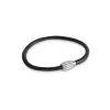 Bracelet Idun Cuir Noir Fermeture Argent