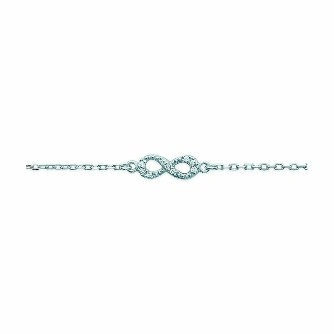 Bracelet Infini femme argent rhodié blanc serti infini griffe - VWZ436ZV
