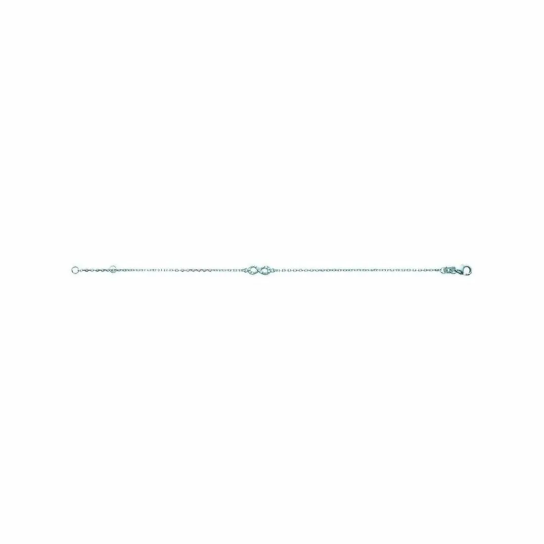 Bracelet Infini femme argent rhodié blanc serti infini griffe - VWZ436ZV