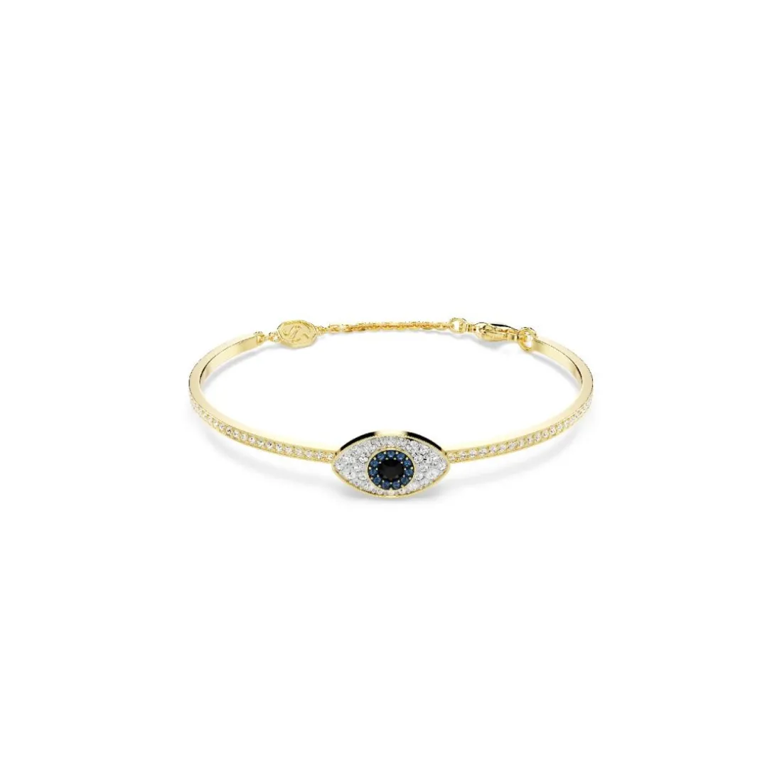 Bracelet-jonc Symbolica, Œil porte-bonheur, Bleu, Placage de ton or
