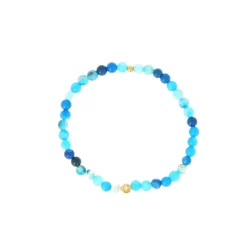 Bracelet Les Interchangeables A59791 - Perle Serti Fleur Bleu Femme