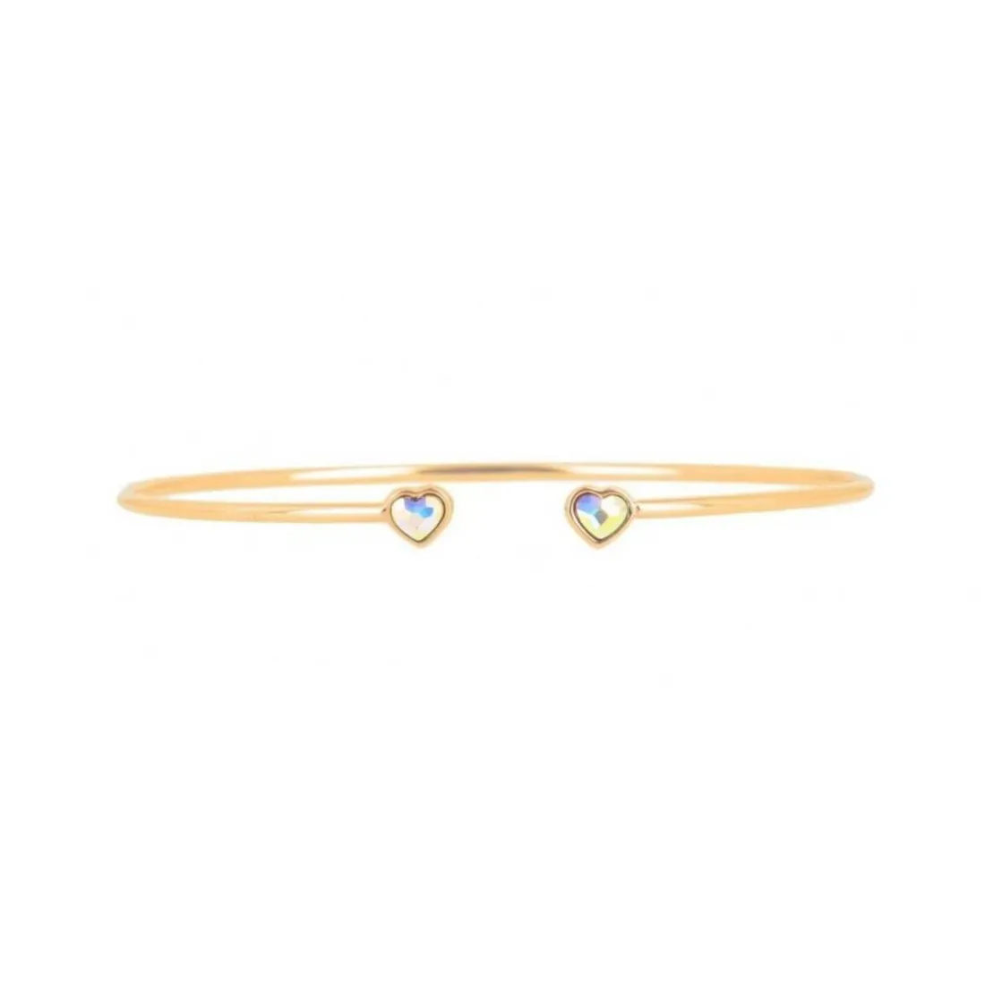 Bracelet Les Interchangeables A59195 - Jonc Double Coeur Doré Femme