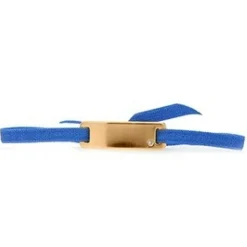 Bracelet Les Interchangeables A55589 - Plaque Ruban Lisse Strasse Bleu Or Rose Femme