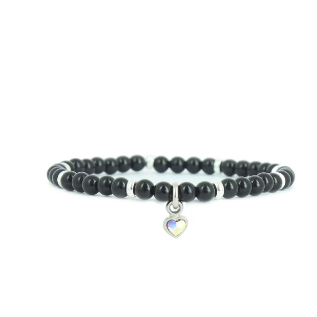 Bracelet Les Interchangeables A59940 - Perle Coeur Noir Femme