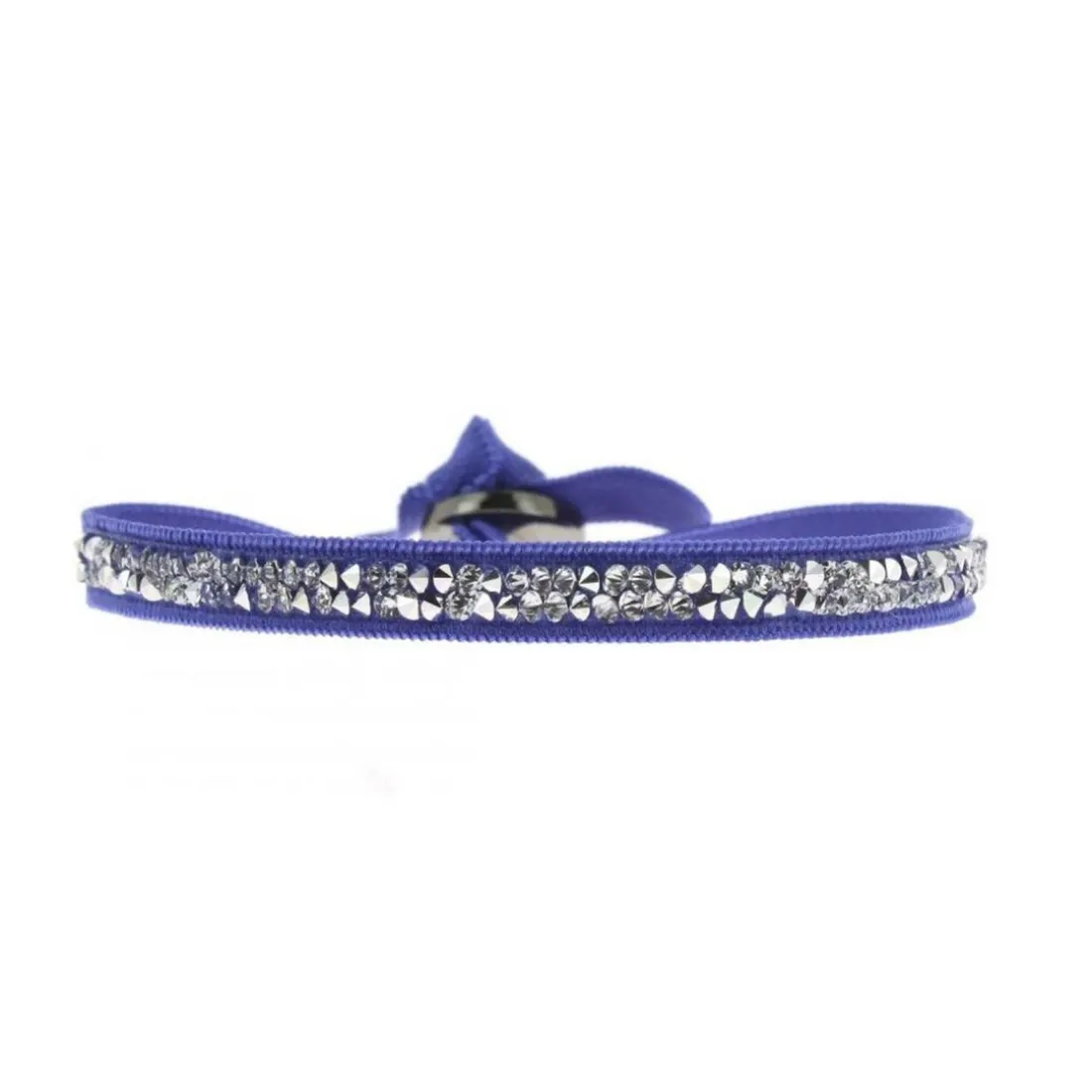 Bracelet Les Interchangeables A24962 - Bracelet Tissu Bleu Cristaux de haute qualité Femme