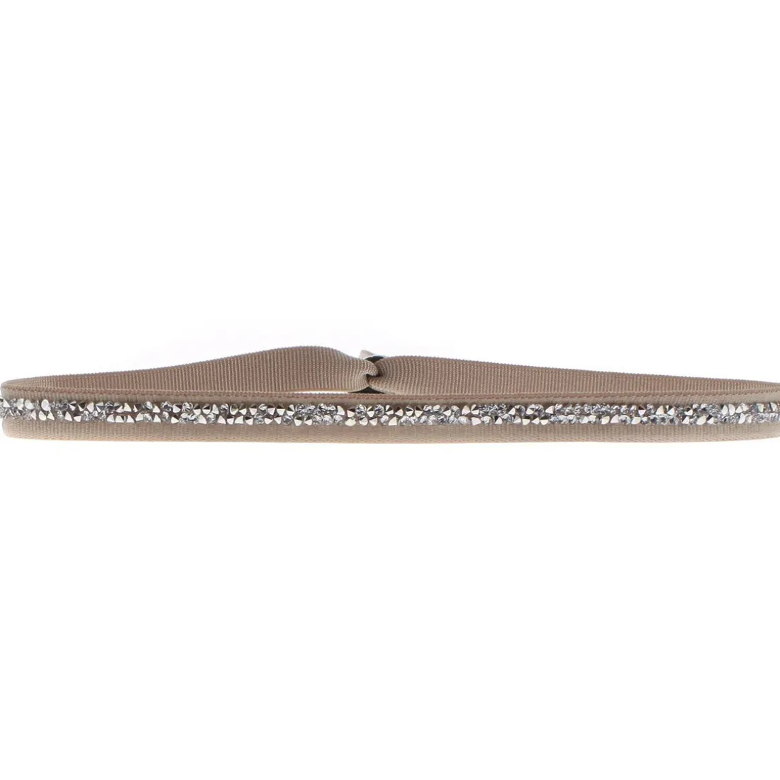 Bracelet Les Interchangeables A35893 - Bracelet Tissu Beige Cristaux de haute qualité Femme