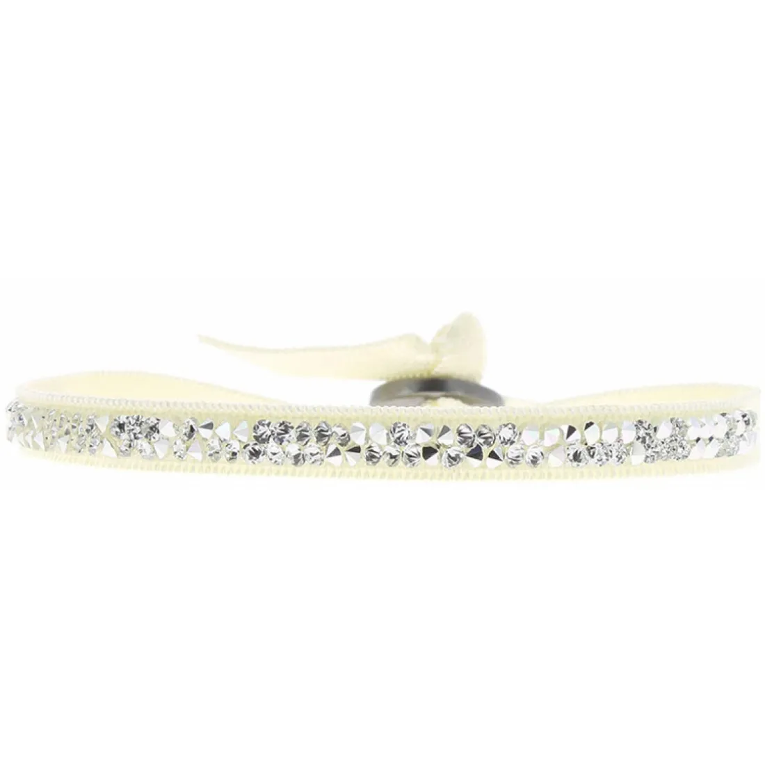 Bracelet Les Interchangeables A24926 - Bracelet Tissu Beige Cristaux de haute qualité Femme