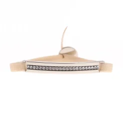 Bracelet Les Interchangeables A35591 - Bracelet Tissu Beige Cristaux de haute qualité Femme