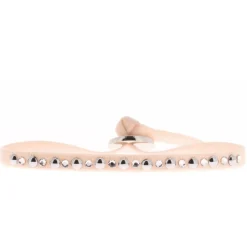 Bracelet Les Interchangeables A36910 - Bracelet Tissu Rose Cristaux de haute qualité Femme