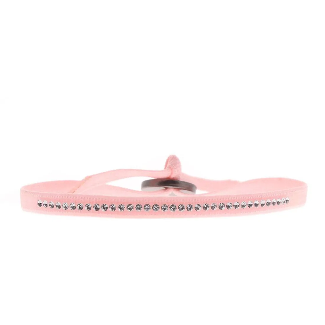 Bracelet Les Interchangeables A41160 - Bracelet Tissu Rose Cristaux de haute qualité Femme