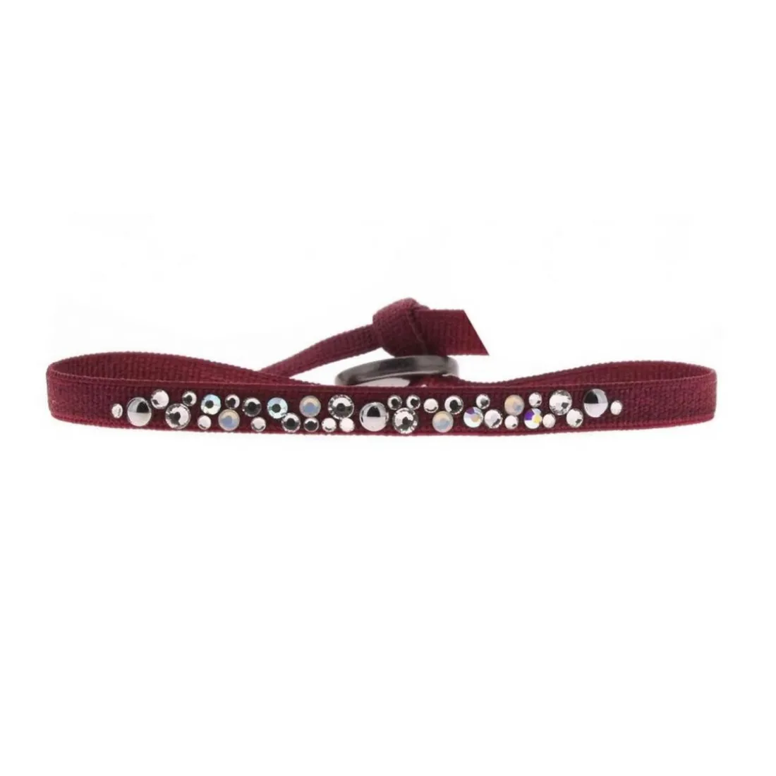 Bracelet Les Interchangeables A38217 - Bracelet Tissu Acier Rouge Femme