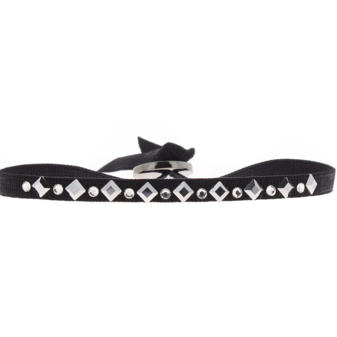 Bracelet Les Interchangeables A38175 - Bracelet Tissu Acier Noir Femme