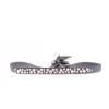 Bracelet Les Interchangeables A30459 - Bracelet Tissu Gris Cristaux de haute qualité Femme