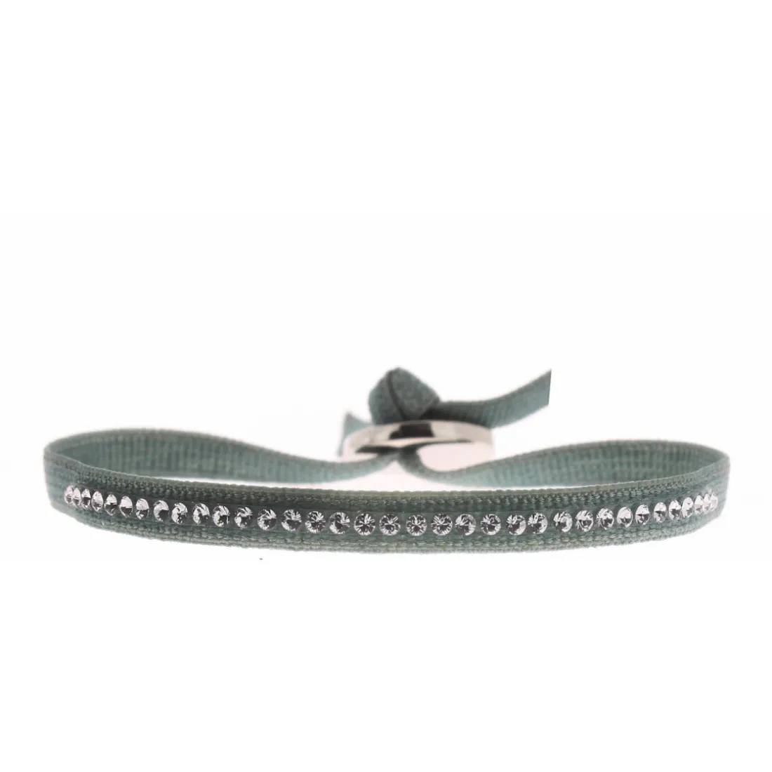 Bracelet Les Interchangeables A37666 - Bracelet Tissu Bleu Cristaux de haute qualité Femme