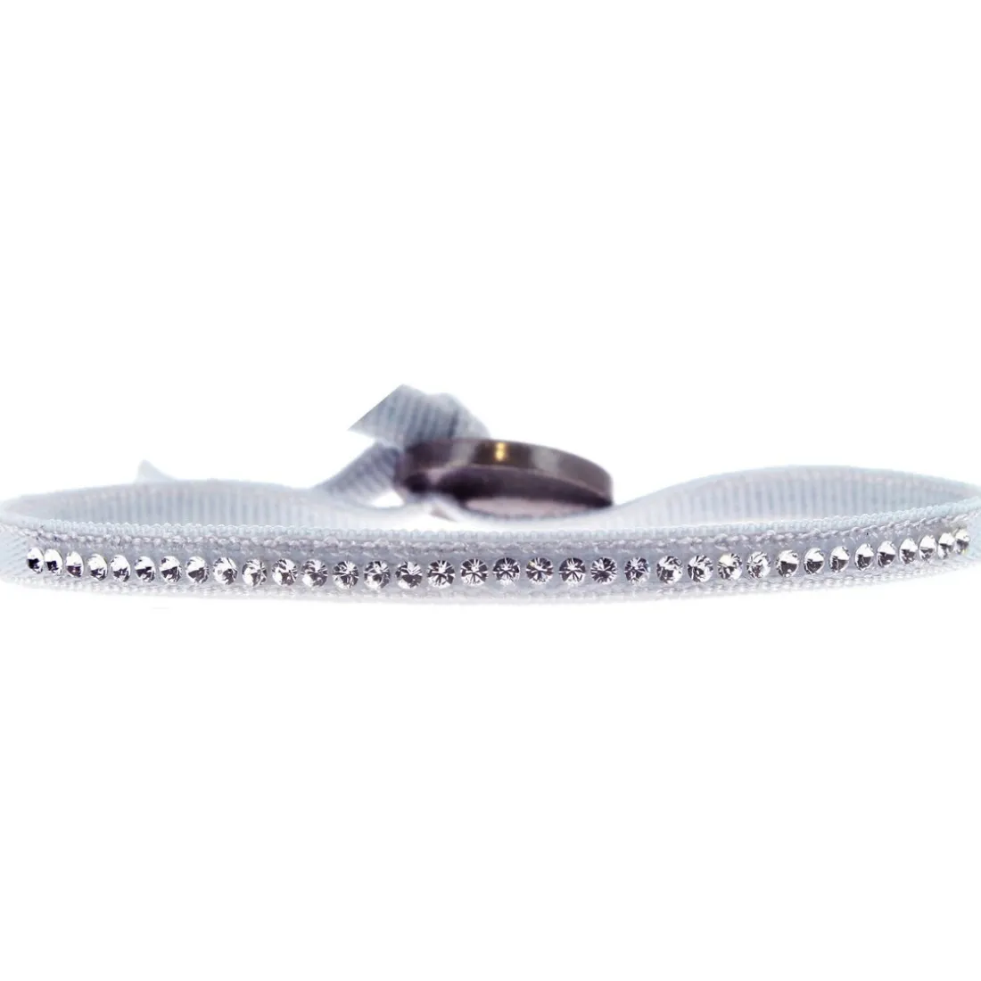 Bracelet Les Interchangeables A41170 - Bracelet Tissu Rose Cristaux de haute qualité Femme