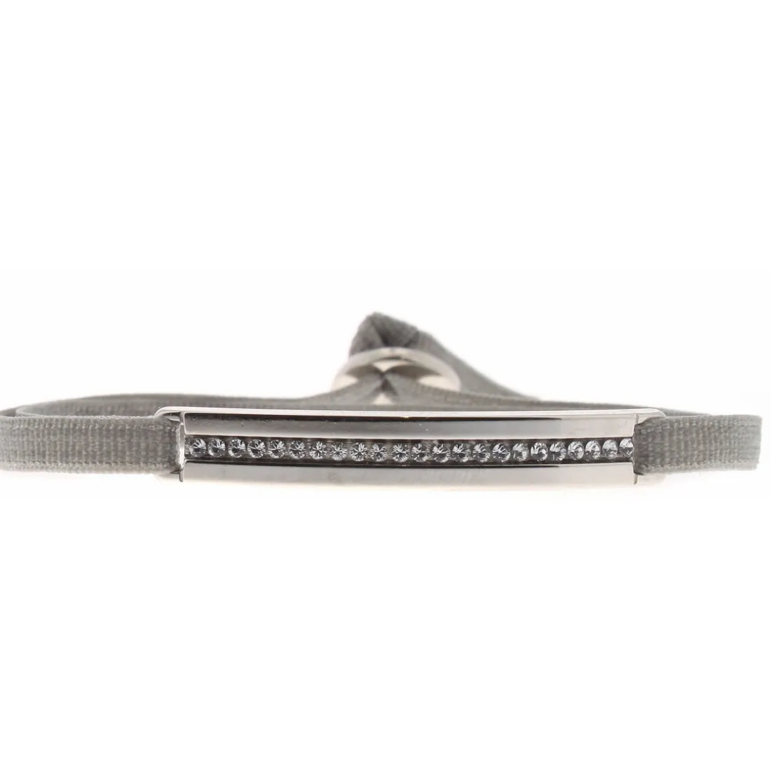 Bracelet Les Interchangeables A32479 - Bracelet Tissu Marron Cristaux de haute qualité Femme