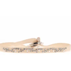 Bracelet Les Interchangeables A35651 - Bracelet Tissu Beige Cristaux de haute qualité Femme