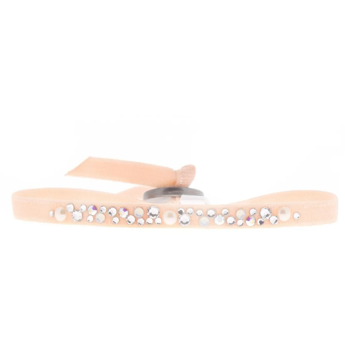 Bracelet Les Interchangeables A41162 - Bracelet Tissu Rose Cristaux de haute qualité Femme