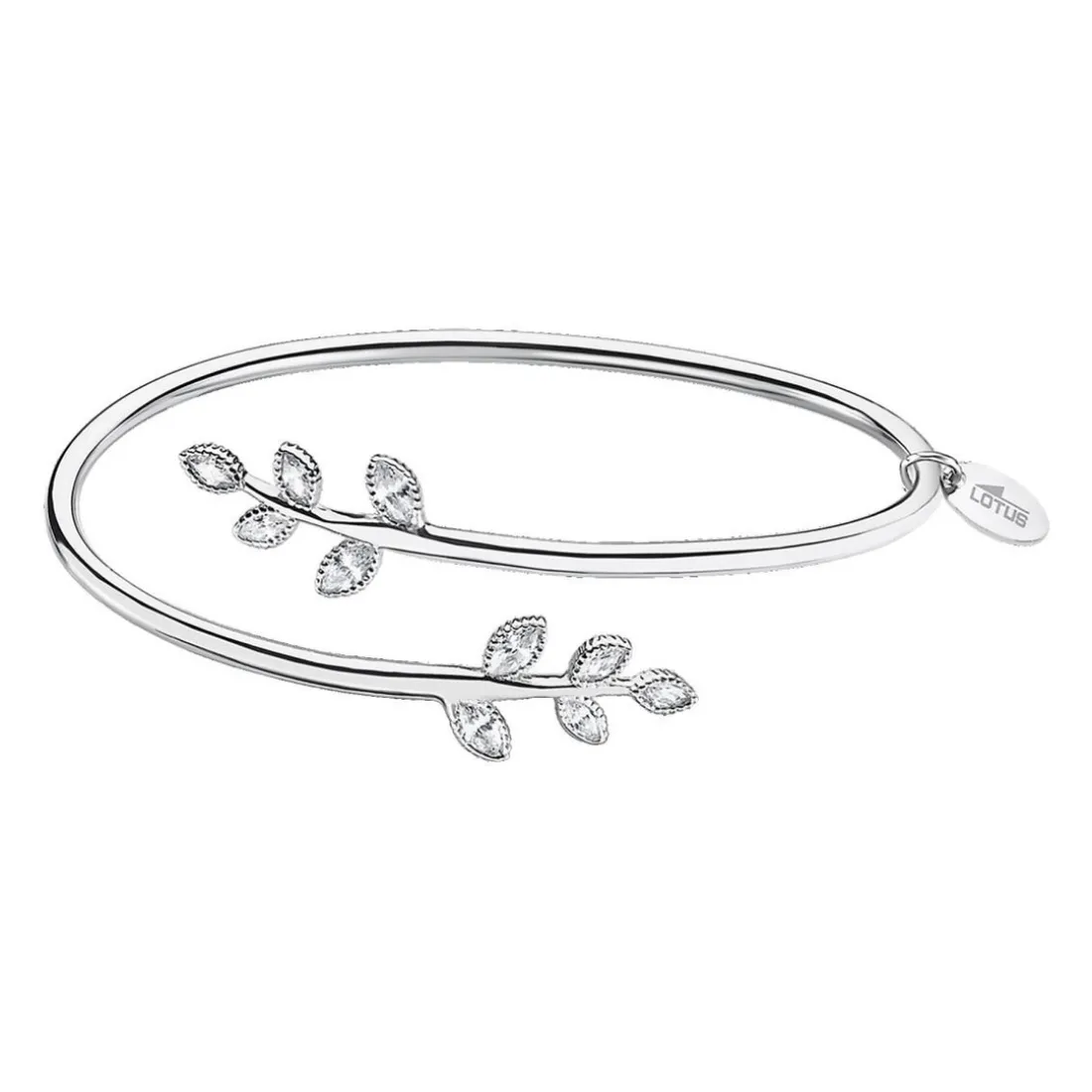 Bracelet Lotus Silver Pure Essentiel LP1783-2-1 - Bracelet Rigide Argent Feuille Inversees Femme