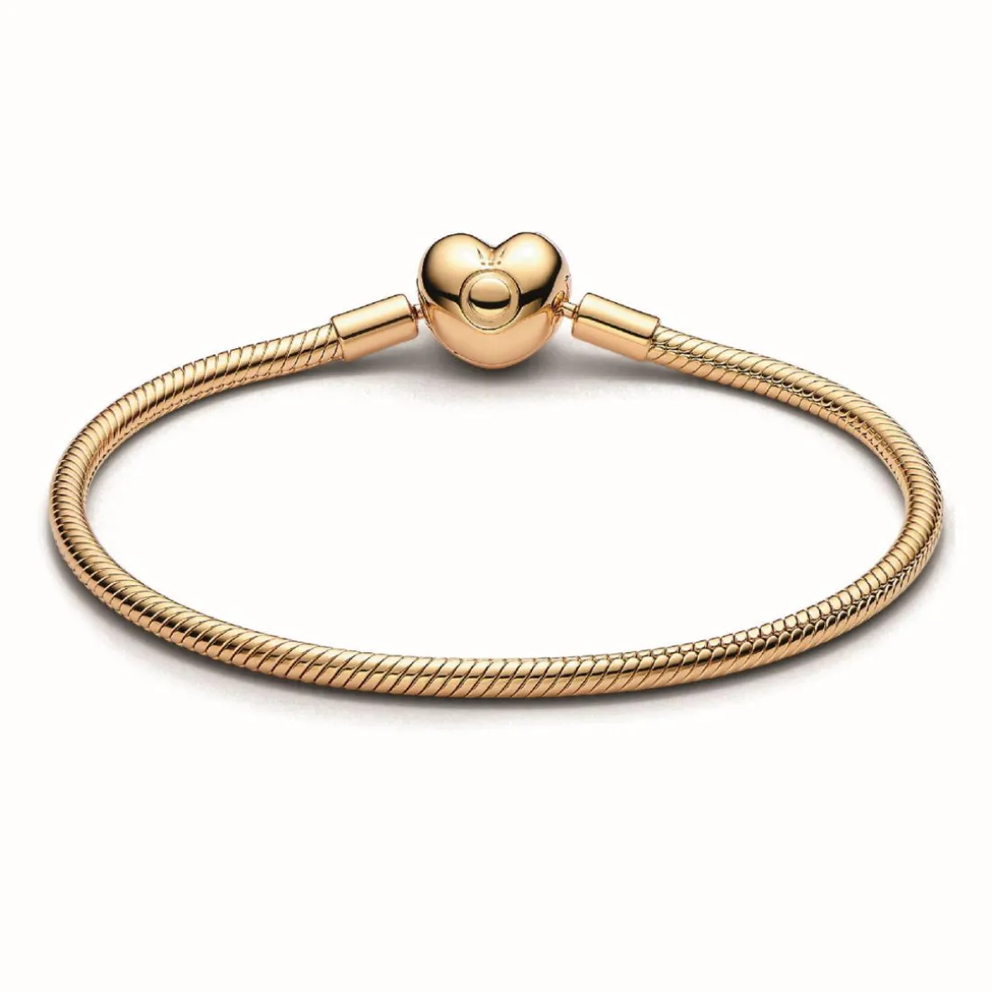 Bracelet maille serpent fermoir cœur Doré