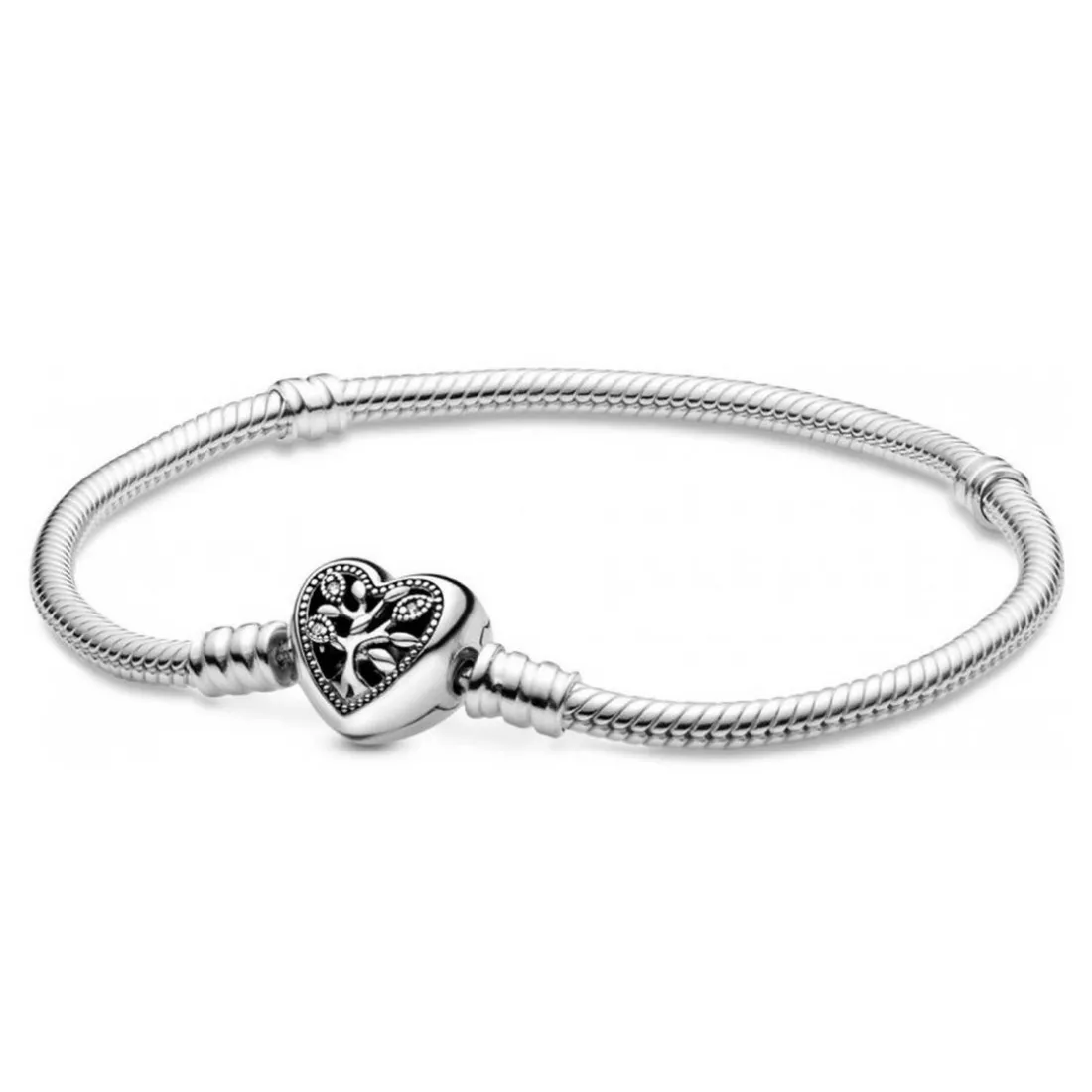 Bracelet Maille Serpent Fermoir Cœur Arbre de Vie Fête des mères