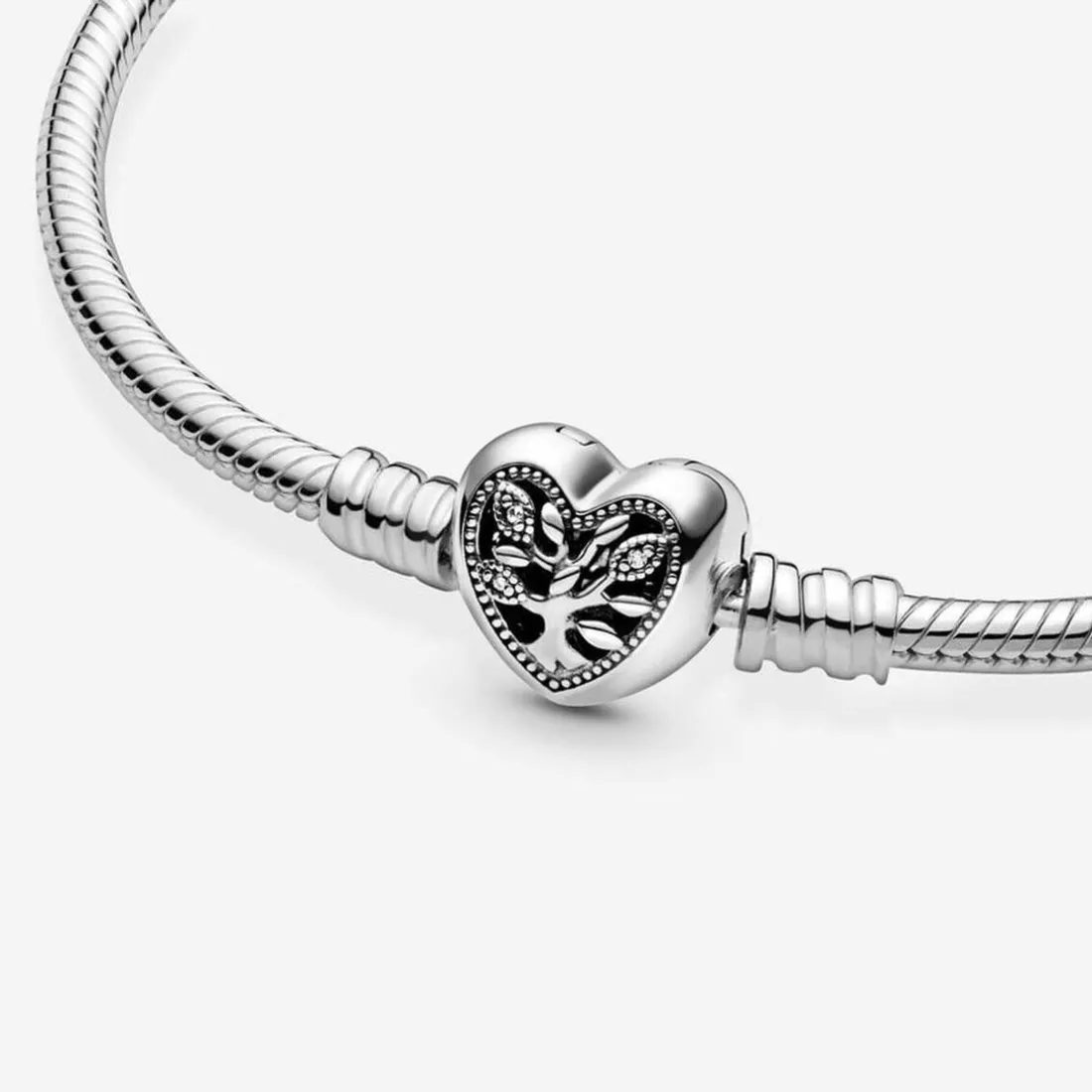 Bracelet Maille Serpent Fermoir Cœur Arbre de Vie Fête des mères