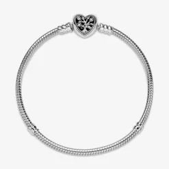 Bracelet Maille Serpent Fermoir Cœur Arbre de Vie Fête des mères