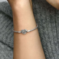 Bracelet Maille Serpent Fermoir Cœur Arbre de Vie Fête des mères