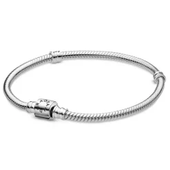 Bracelet Maille Serpent Fermoir Barillet Pandora Moments Argent 925/1000ᵉ