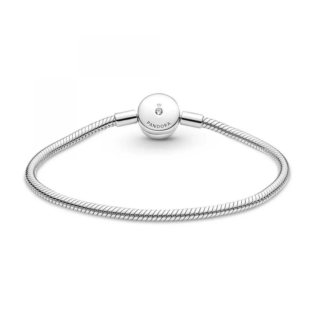 Bracelet Maille Serpent Halo de cristaux blanc Pandora Moments