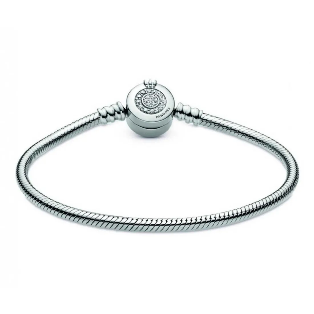 Bracelet Maille Serpent O Couronné Signature Pandora