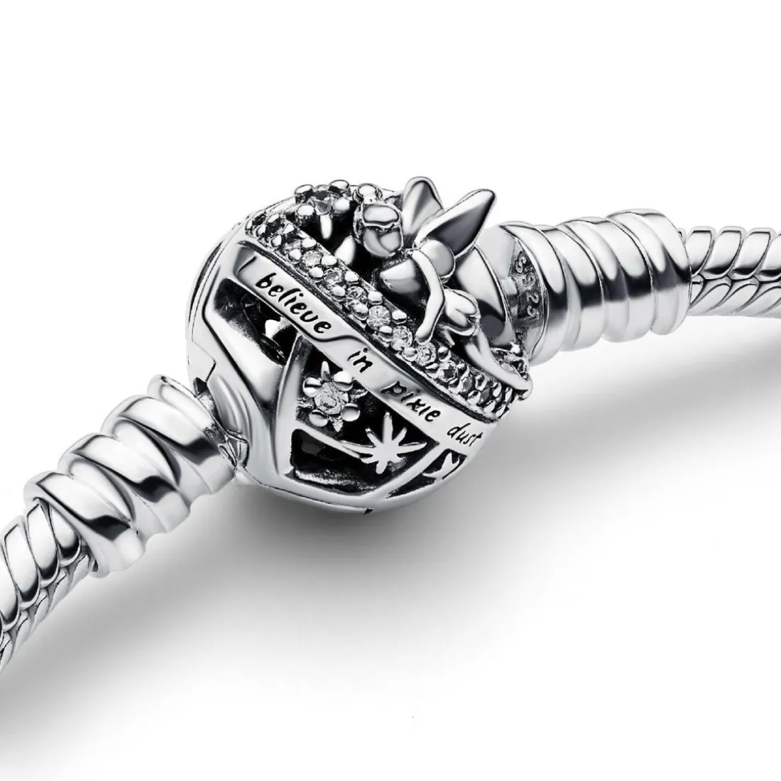 Bracelet Pandora Moments - Disney Maille Serpent Fermoir Fée Clochette