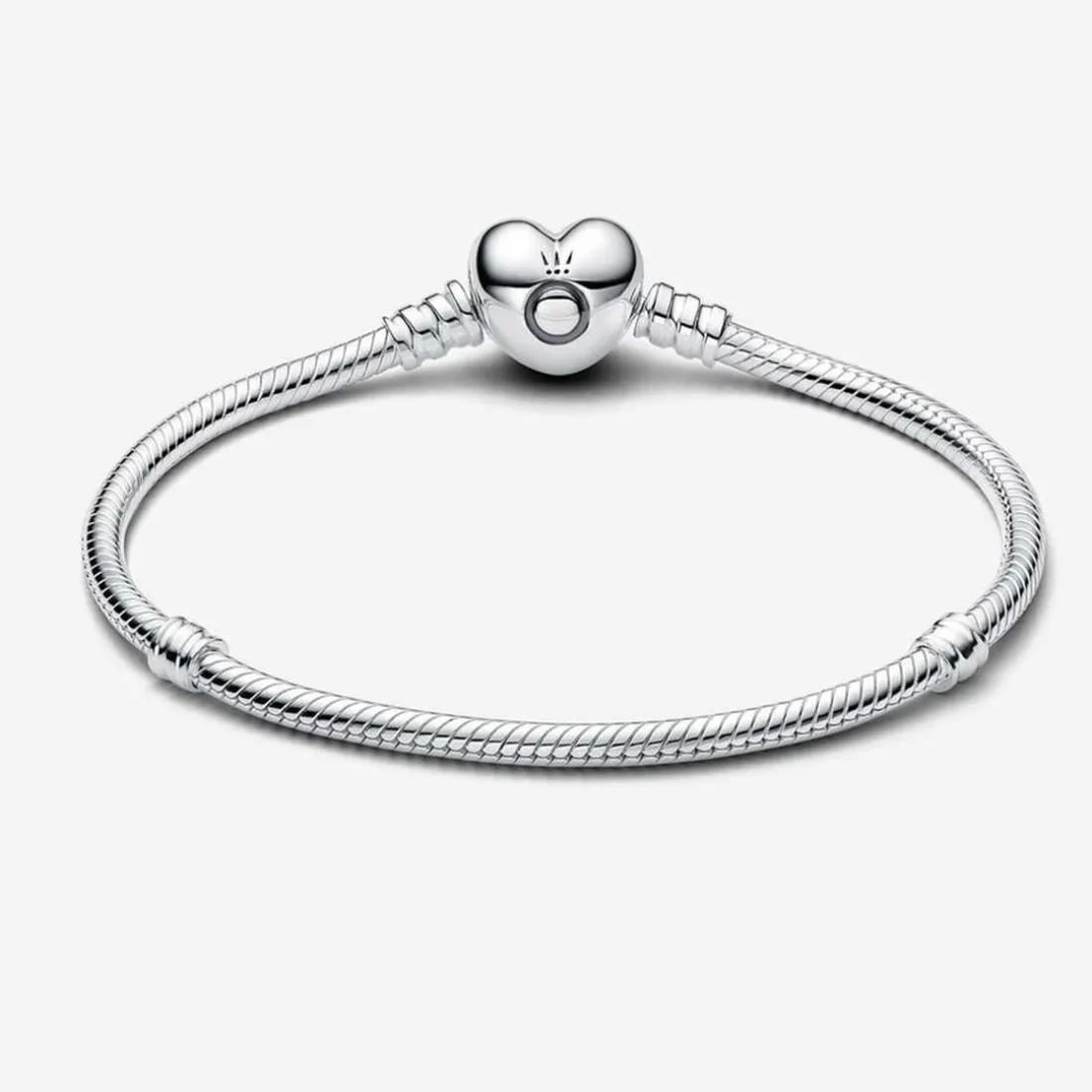 Bracelet Pandora Moments Maille Serpent Fermoir Cœur