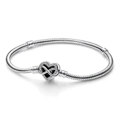 Bracelet Pandora Moments - Maille Serpent Fermoir Cœur de l’Infini Scintillant