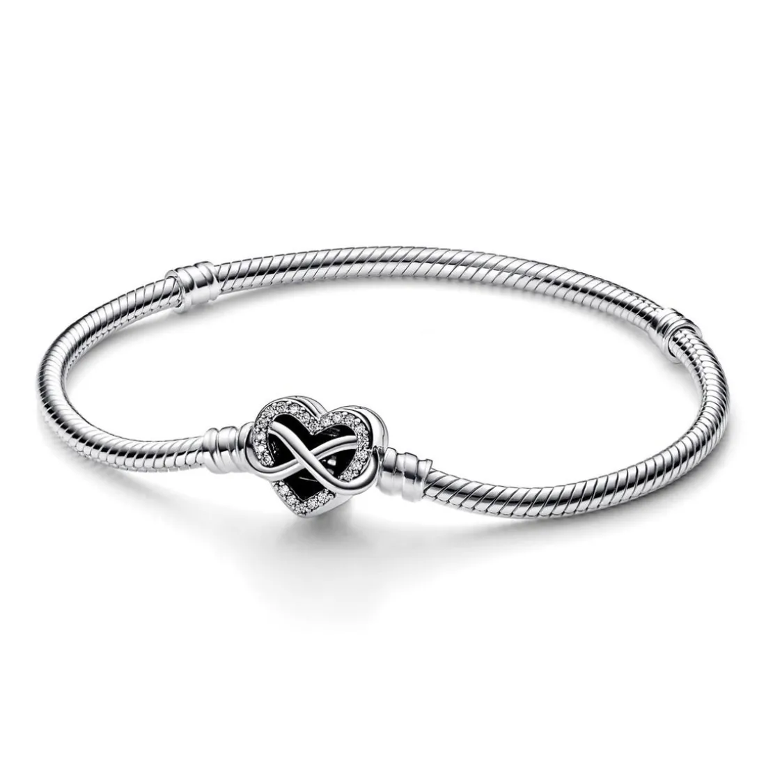 Bracelet Pandora Moments - Maille Serpent Fermoir Cœur de l’Infini Scintillant