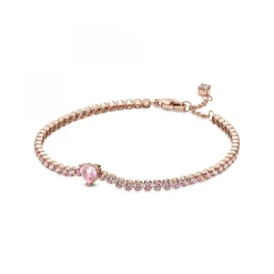 Bracelet Rivière Pavé avec cristaux rose Pandora Timeless