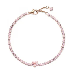Bracelet Rivière Pavé avec cristaux rose Pandora Timeless