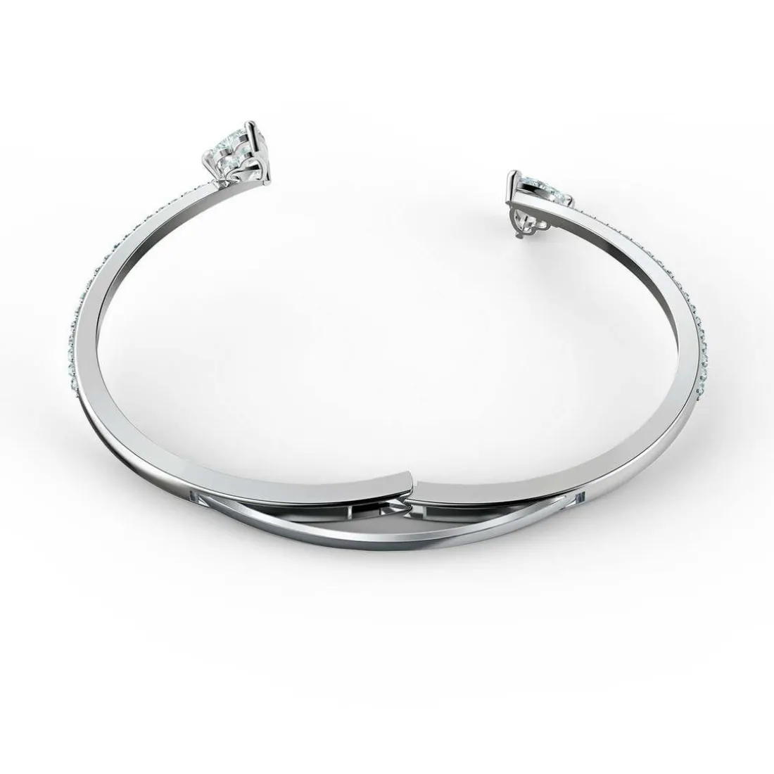 Bracelet Swarovski 5535354 - Bracelet-Jonc métal argenté cristaux Femme