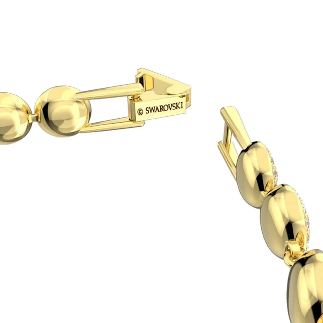 Bracelet Swarovski 5505469 - Métal doré Rangée de Cristaux incolores ronds Femme