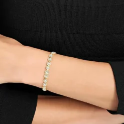 Bracelet Swarovski 5505469 - Métal doré Rangée de Cristaux incolores ronds Femme