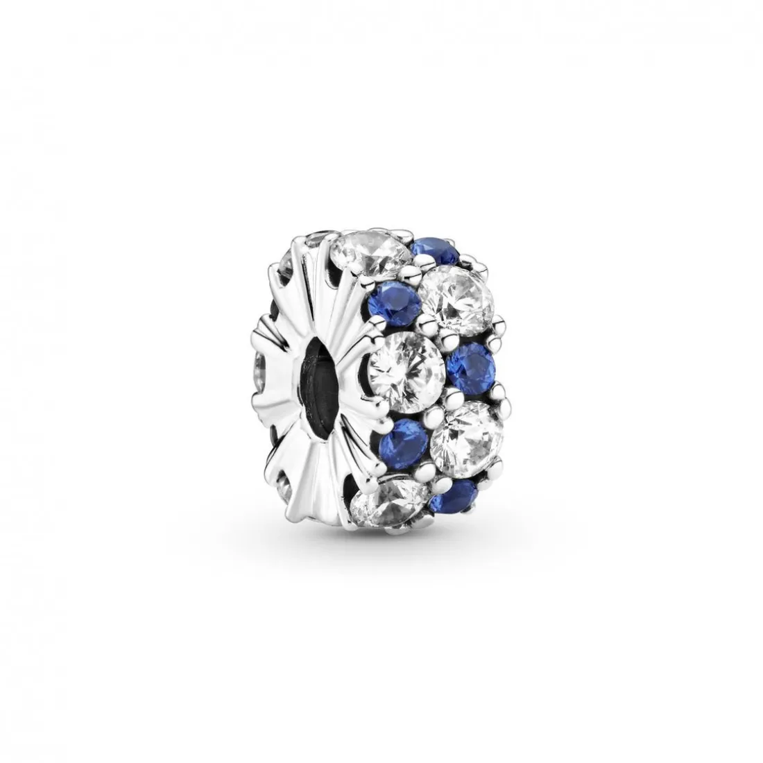 Charm Clip Scintillant Incolore & Bleu Pandora Timeless