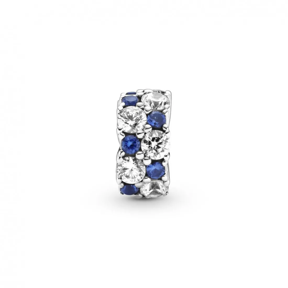 Charm Clip Scintillant Incolore & Bleu Pandora Timeless