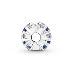 Charm Clip Scintillant Incolore & Bleu Pandora Timeless