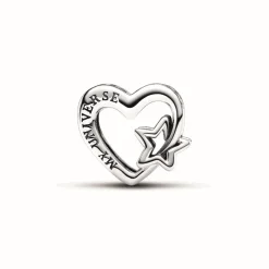 Charm Cœur Ajouré Famille avec Étoile