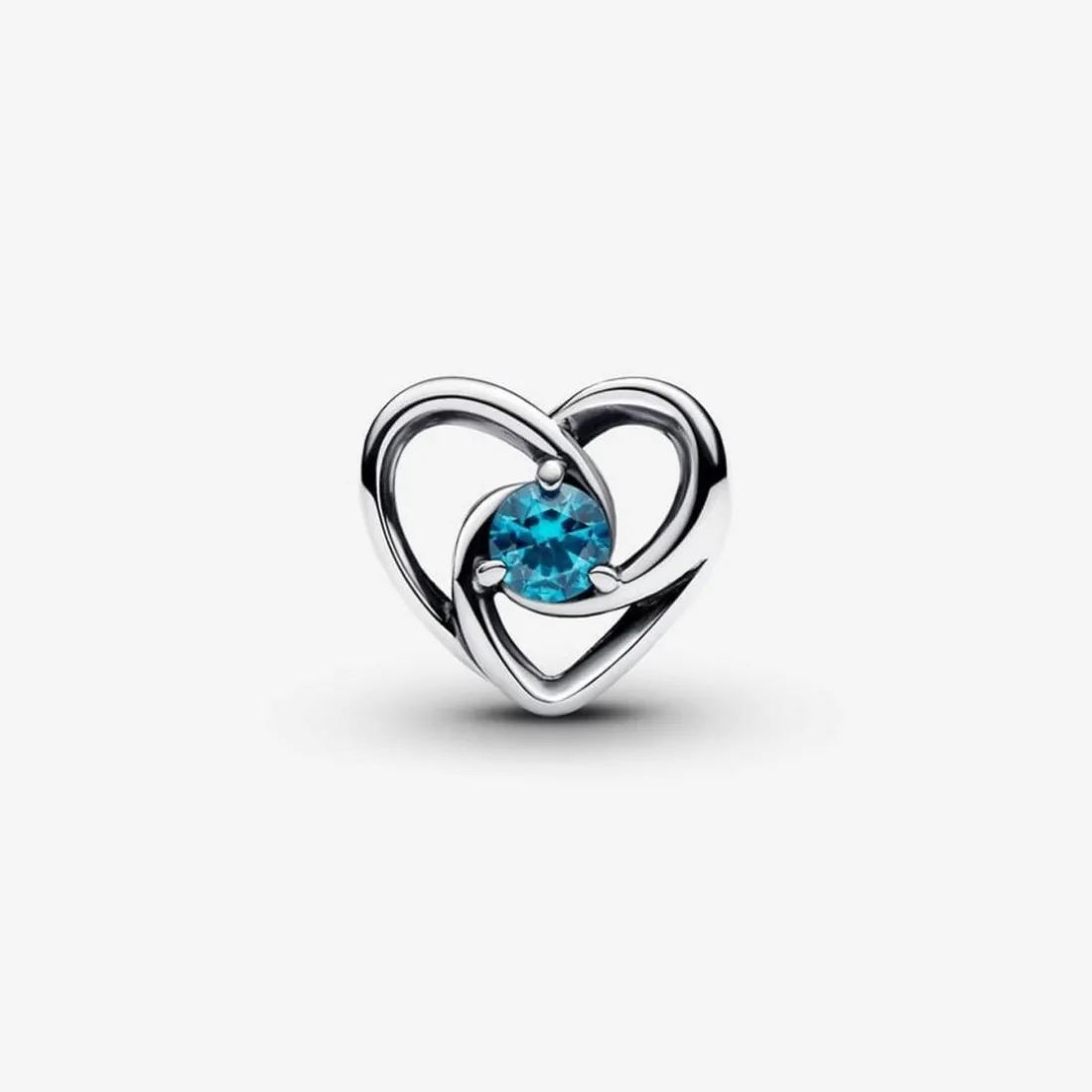 Charm Cœur Entrelacé et Pierres Bleu
