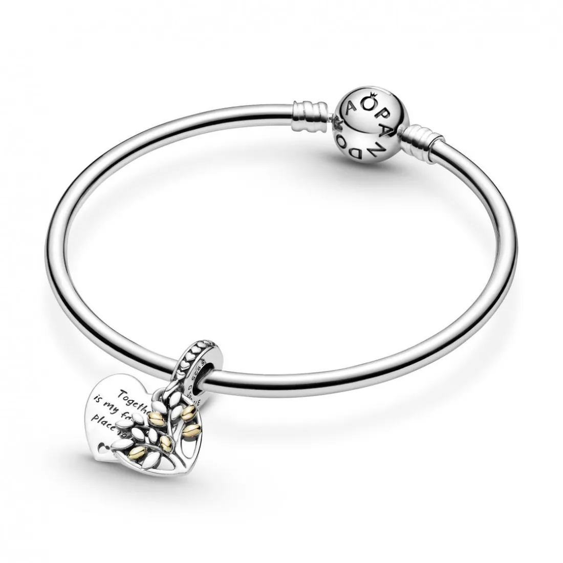 Charm Double Pendant Cœur Arbre de vie Bicolore Pandora People