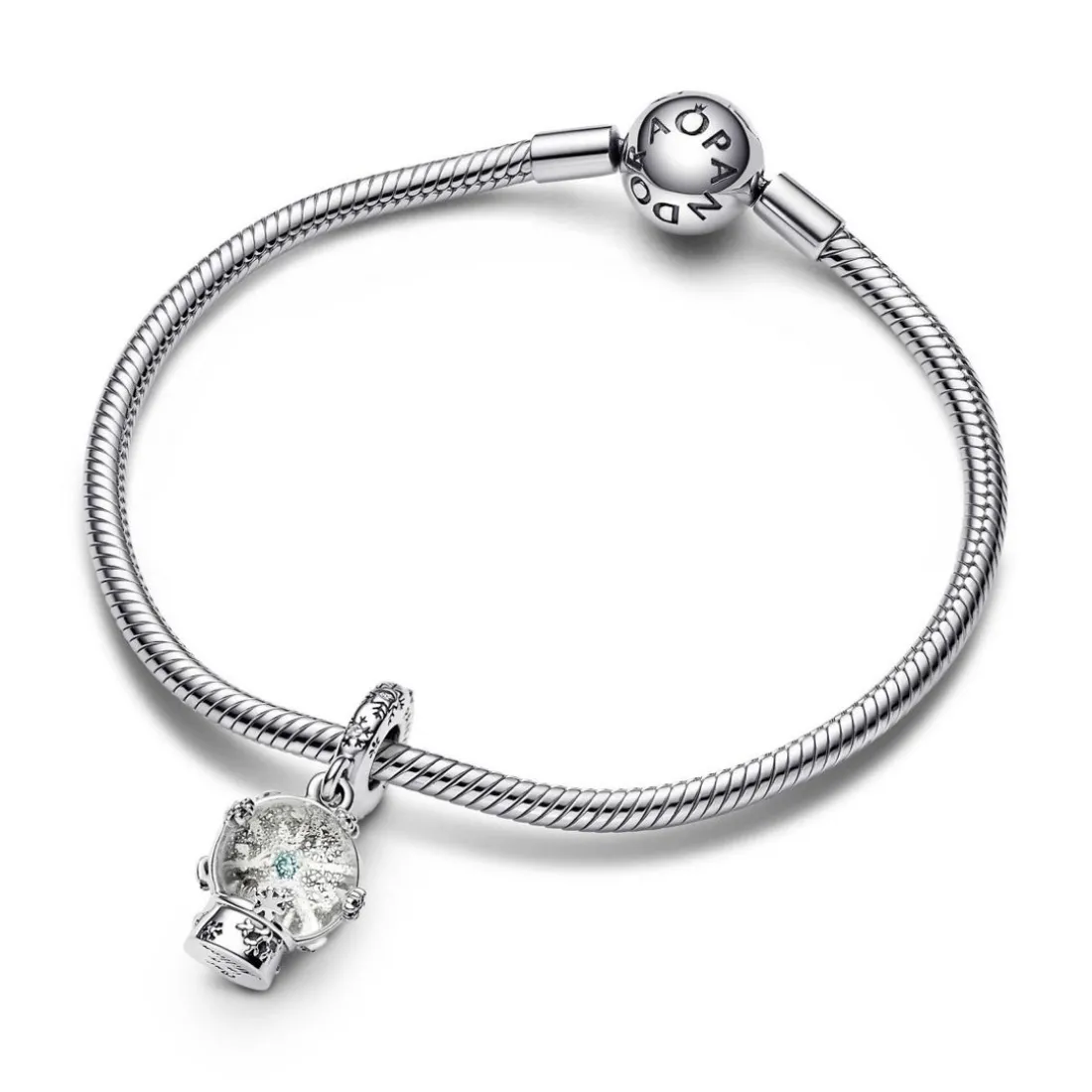 Charm Femme Pendant Boule à Neige et Flocon Pandora Moments