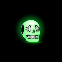 Charm Luminescent Tête de Mort Scintillante
